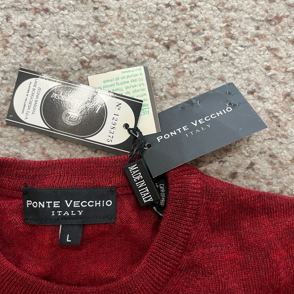 Ponte Vecchio Red 100% Men’s Merino Wool Sweater.‎ Large - Picture 8 of 10